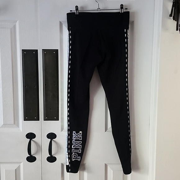 Sequins Leggings Pink is written on the back of right leg. Size: S - Picture 2 of 5